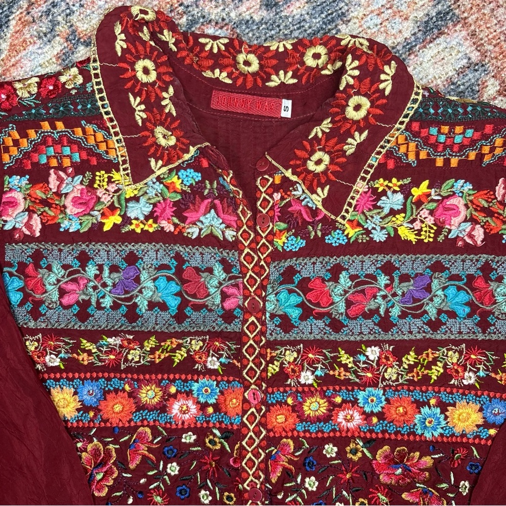 Johnny Was Embroidered Tunic Blouse Size Small - Picture 11 of 13